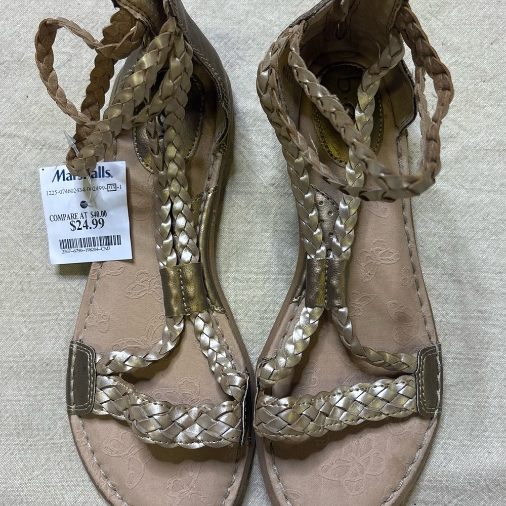 Marshalls Braided Gold Sandals
